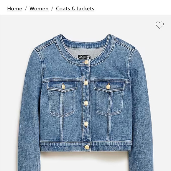 J. Crew Blue Cropped Jean Jacket - Picture 1 of 4